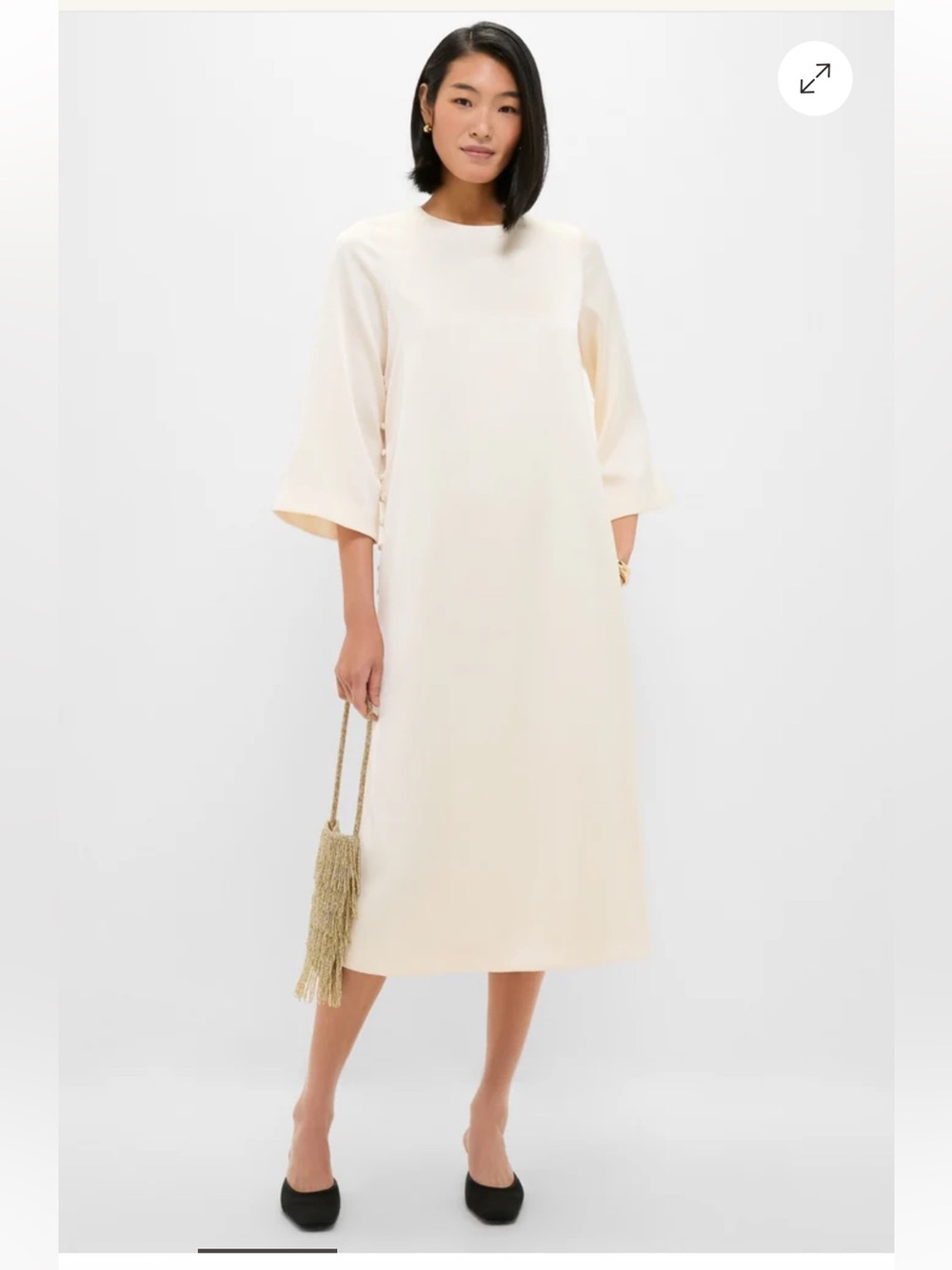 Tuckernuck Winter White Side Button Jamie Dress Worn 1x Perfect Medium